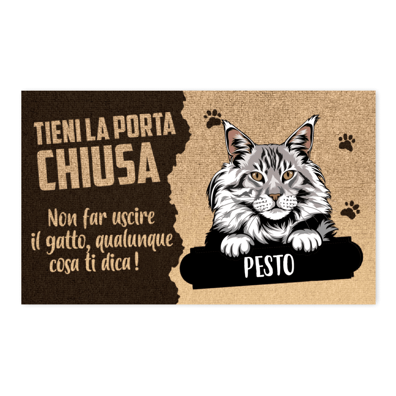 Laroom Zerbino con scritta vietato entrare di cattivo umore, superficie