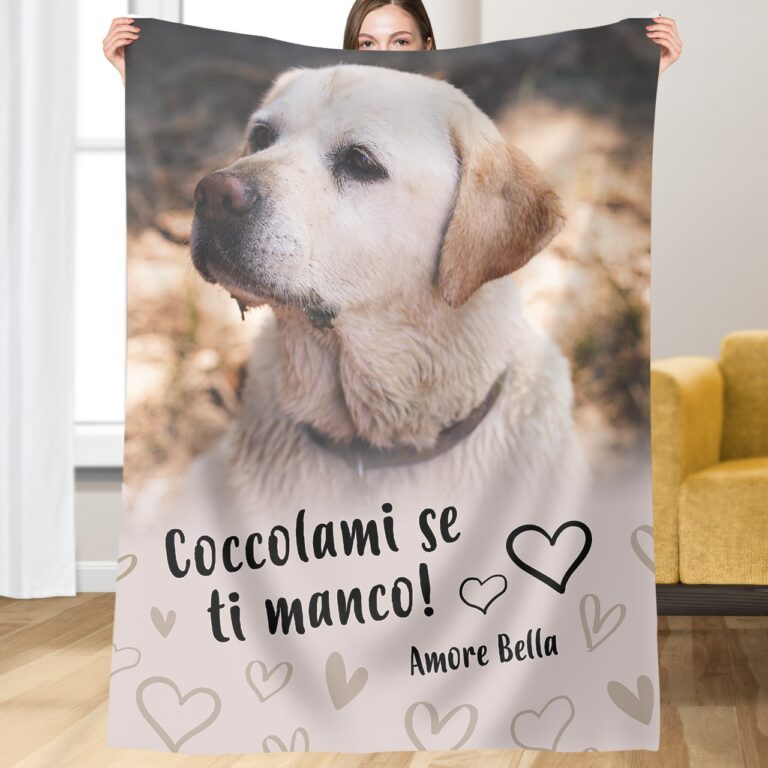 Coperta Personalizzata Ferocity Con 8 Foto - 70x100 Cm In Pile Minky - Regalo Per Compleanno, Natale, Anniversario