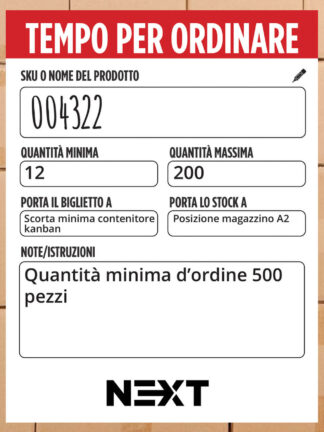 Cartello personalizzato per la gestione delle scorte