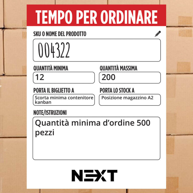 Cartello personalizzato per la gestione delle scorte