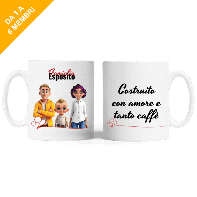 Tazza personalizzata - Famiglia Cartoon