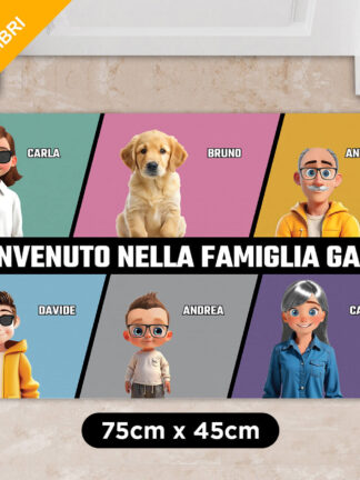 Zerbino Personalizzato - Famiglia colorata