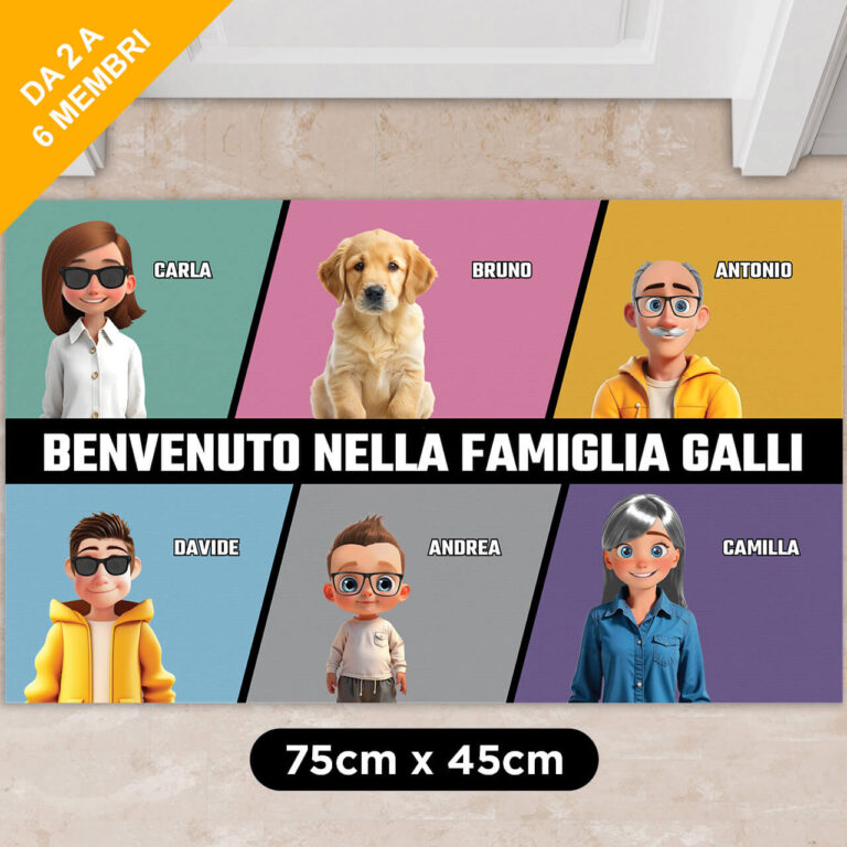Zerbino Personalizzato - Famiglia colorata