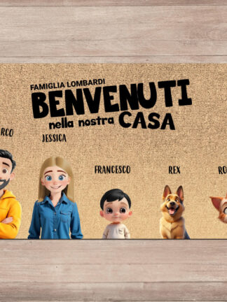 Zerbino Personalizzato - Famiglia Cartoon
