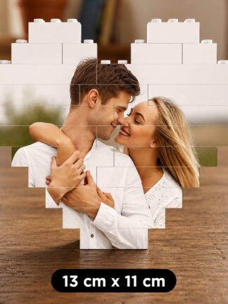 Puzzle a Cuore in Mattoncini Personalizzato con Foto