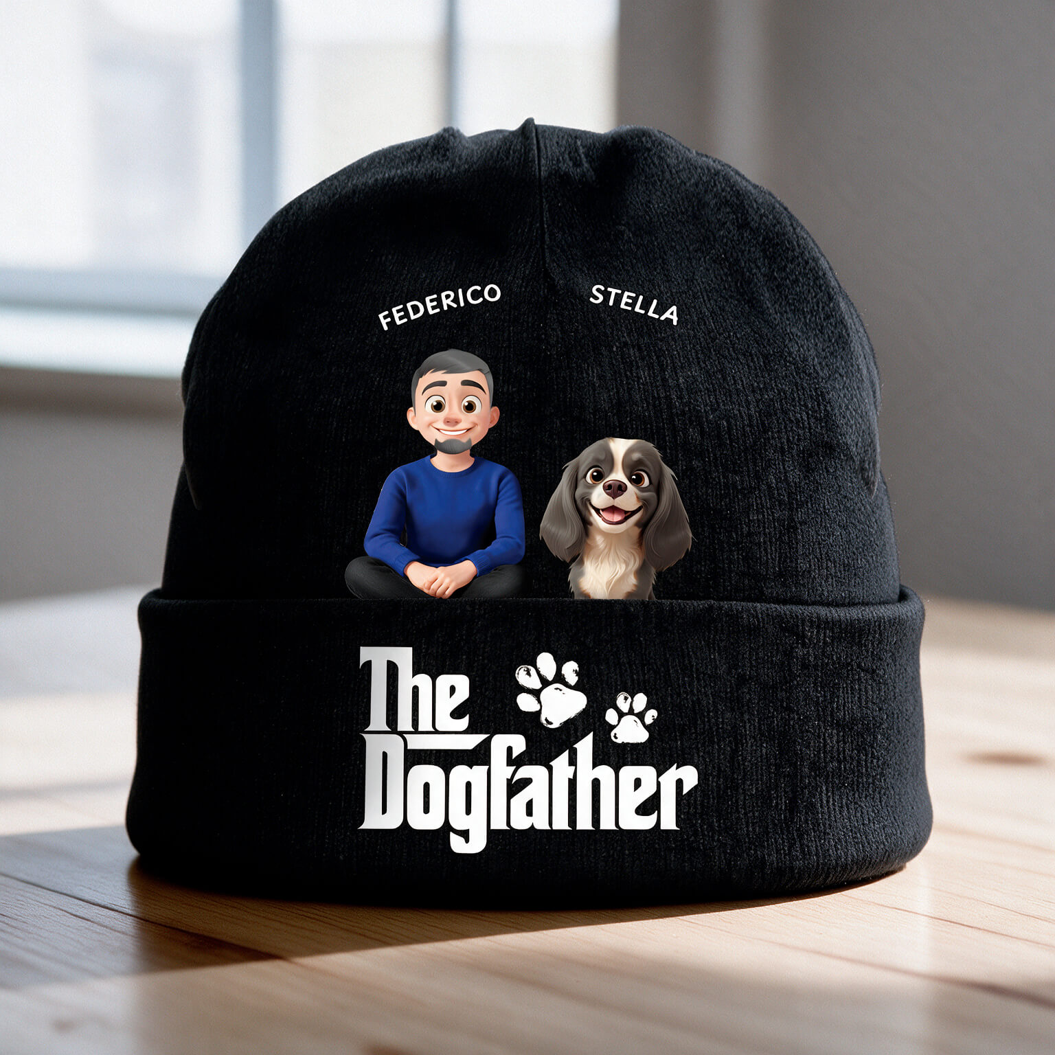 Personalised beanie – The dogfather